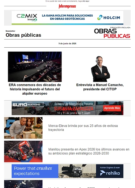 Newsletter Obras públicas
