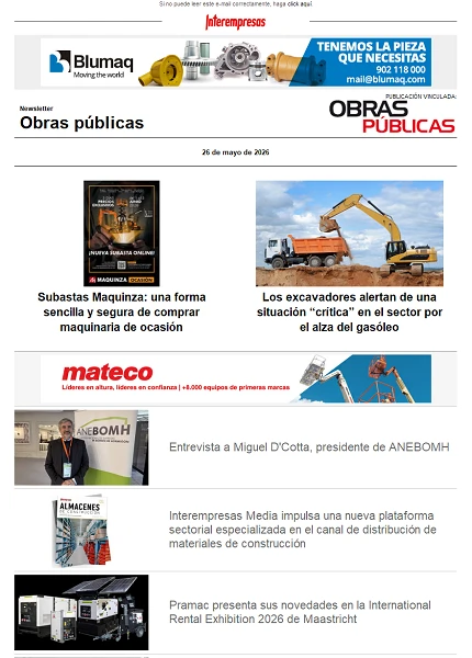 Newsletter Obras públicas Newsletter Obras públicas