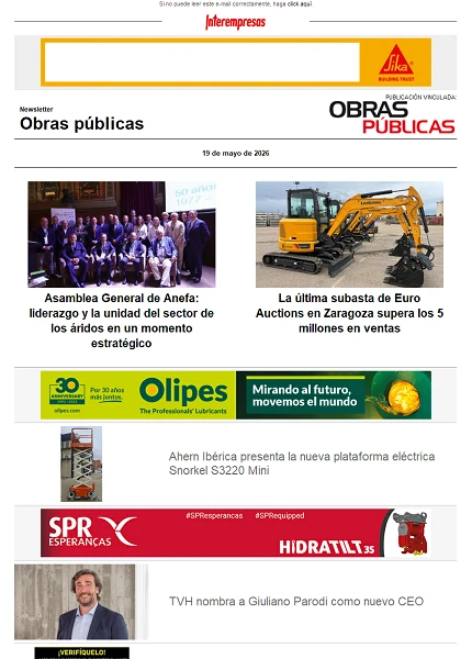 Newsletter Obras públicas