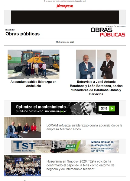 Newsletter Obras públicas