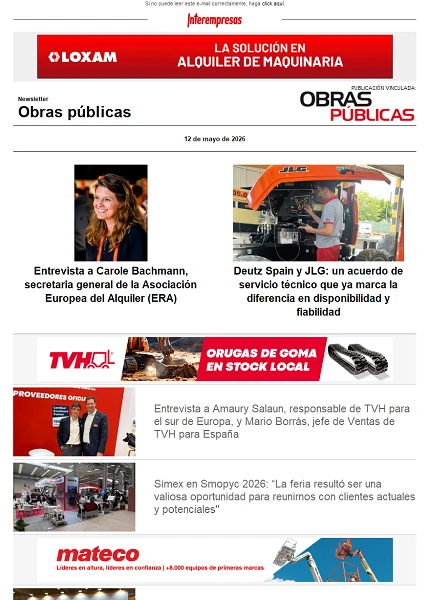 Newsletter Obras públicas Newsletter Obras públicas