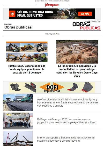 Newsletter Obras públicas