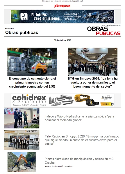Newsletter Obras públicas