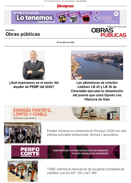 Newsletter Obras públicas