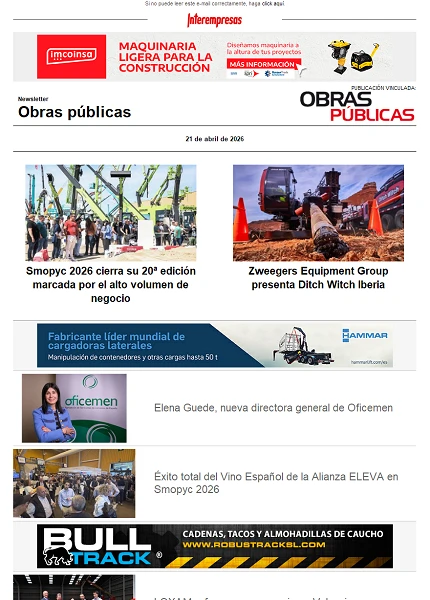 Newsletter Obras públicas