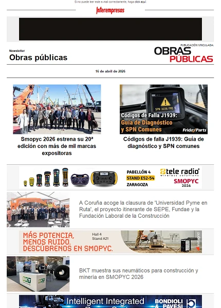 Newsletter Obras públicas