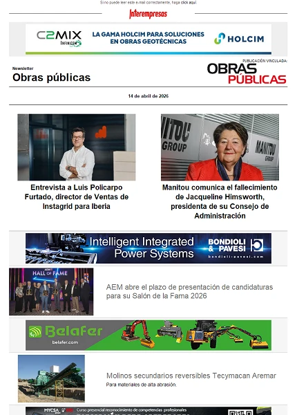 Newsletter Obras públicas