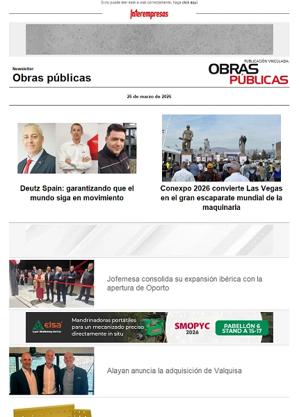 Newsletter Obras públicas