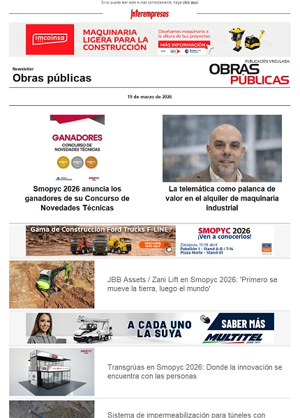 Newsletter Obras públicas