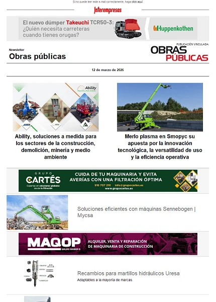 Newsletter Obras públicas