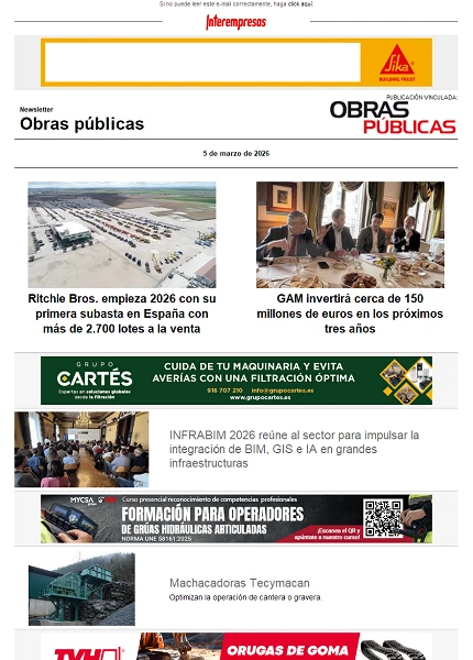 Newsletter Obras públicas