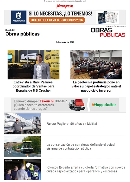 Newsletter Obras públicas