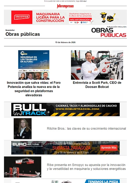Newsletter Obras públicas