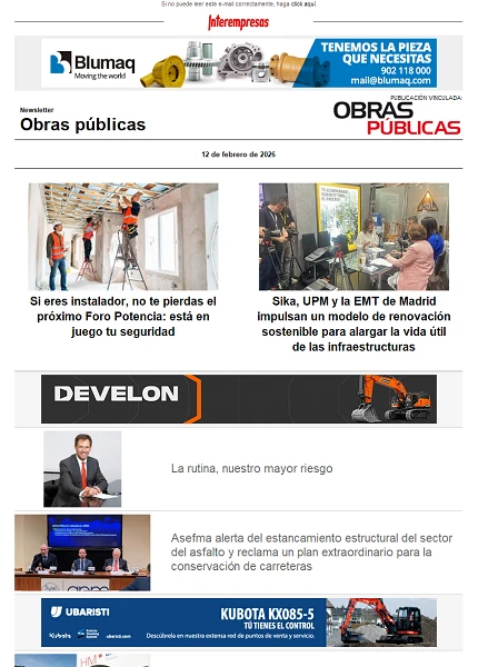 Newsletter Obras públicas