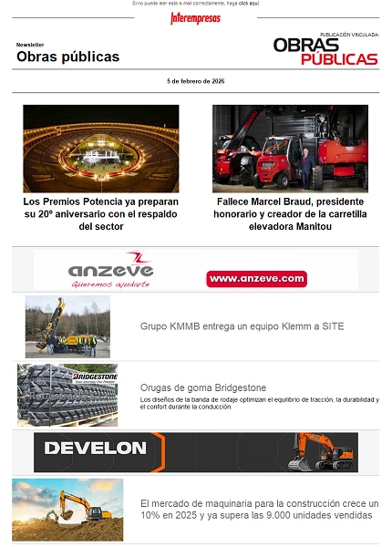 Newsletter Obras públicas