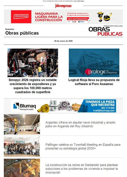Newsletter Obras públicas