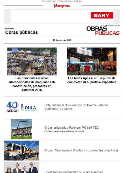 Newsletter Obras públicas