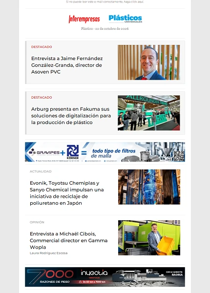 Newsletter Plástico