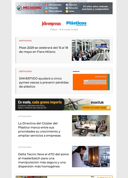Newsletter Plástico