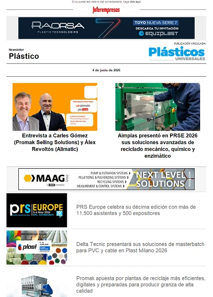 Newsletter Plástico