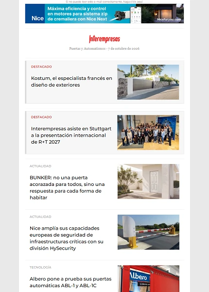 Newsletter Puertas y Automatismos Newsletter Puertas y Automatismos