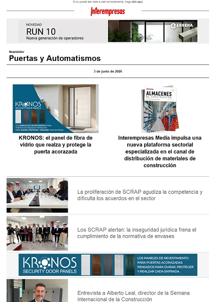 Newsletter Puertas y Automatismos