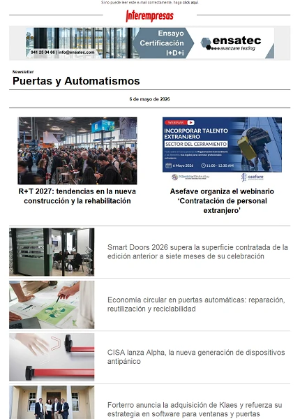 Newsletter Puertas y Automatismos