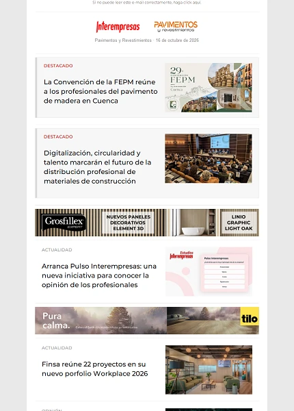 Newsletter Pavimentos y Revestimientos Newsletter Pavimentos y Revestimientos