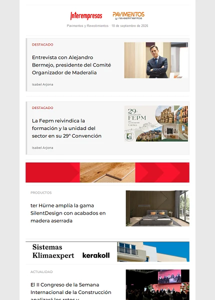 Newsletter Pavimentos y Revestimientos Newsletter Pavimentos y Revestimientos