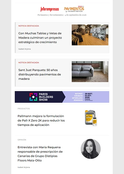 Newsletter Pavimentos y Revestimientos
