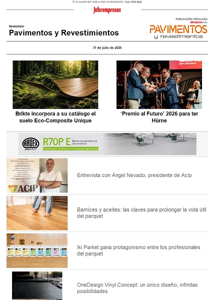 Newsletter Pavimentos y Revestimientos Newsletter Pavimentos y Revestimientos