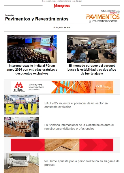 Newsletter Pavimentos y Revestimientos Newsletter Pavimentos y Revestimientos