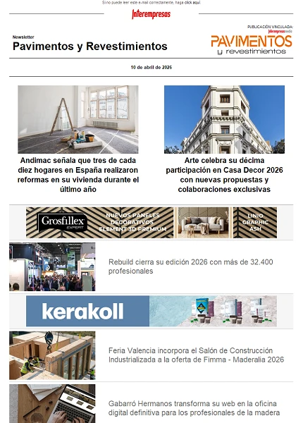 Newsletter Pavimentos y Revestimientos