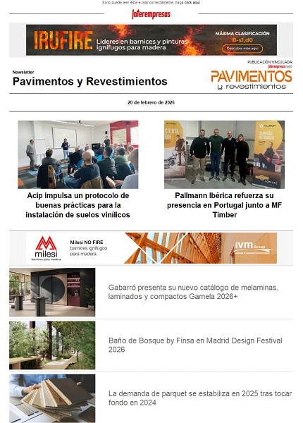 Newsletter Pavimentos y Revestimientos