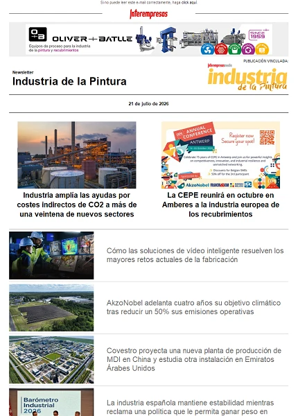 Newsletter Industria de la Pintura Newsletter Industria de la Pintura