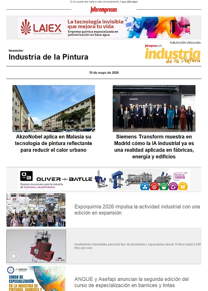 Newsletter Industria de la Pintura Newsletter Industria de la Pintura
