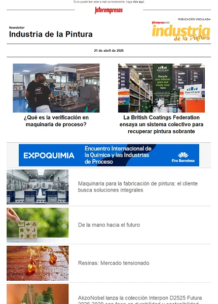 Newsletter Industria de la Pintura