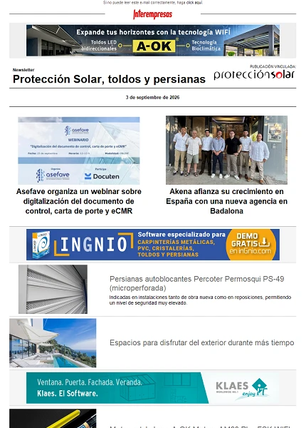Protecci�n Solar, toldos y persianas