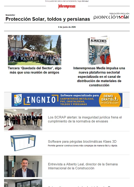 Newsletter Protección Solar, Toldos y Persianas