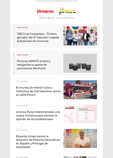 Newsletter Pinturas y Barnices Newsletter Pinturas y Barnices