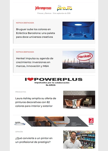 Newsletter Pinturas y Barnices Newsletter Pinturas y Barnices