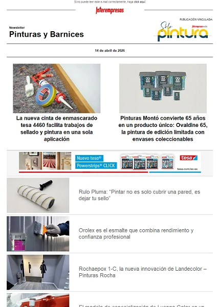 Newsletter Pinturas y Barnices