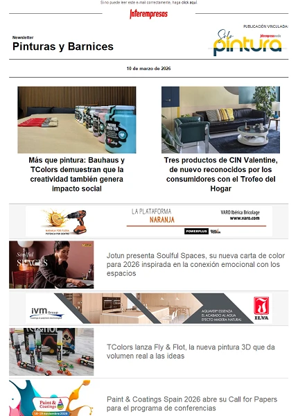 Newsletter Pinturas y Barnices