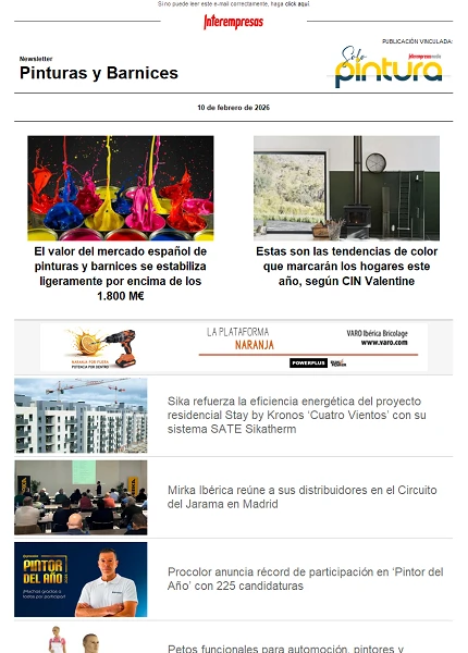 Newsletter Pinturas y Barnices