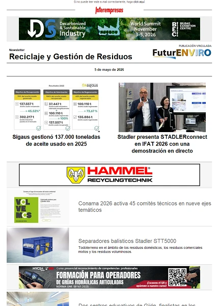 Newsletter Reciclaje y Gestión de Residuos