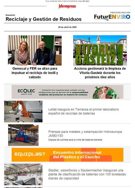 Newsletter Reciclaje y Gestión de Residuos