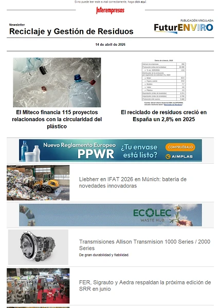 Newsletter Reciclaje y Gestión de Residuos Newsletter Reciclaje y Gestión de Residuos