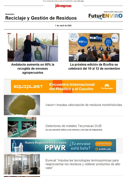 Newsletter Reciclaje y Gestión de Residuos Newsletter Reciclaje y Gestión de Residuos