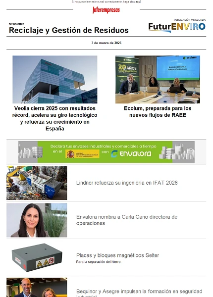 Newsletter Reciclaje y Gestión de Residuos Newsletter Reciclaje y Gestión de Residuos