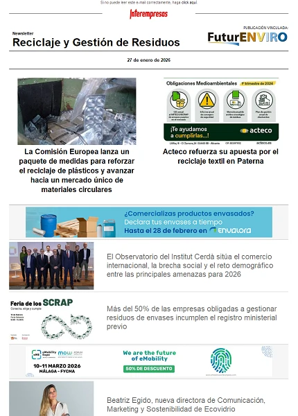 Newsletter Reciclaje y Gestión de Residuos Newsletter Reciclaje y Gestión de Residuos